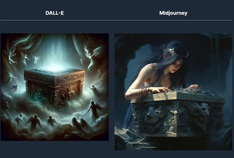 DALL-E vs Midjourney simple prompt comparison